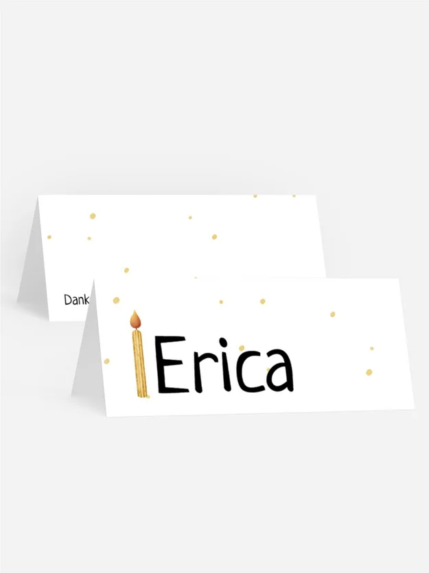 Tischkarte Geburtstag  Feiertagskerzen