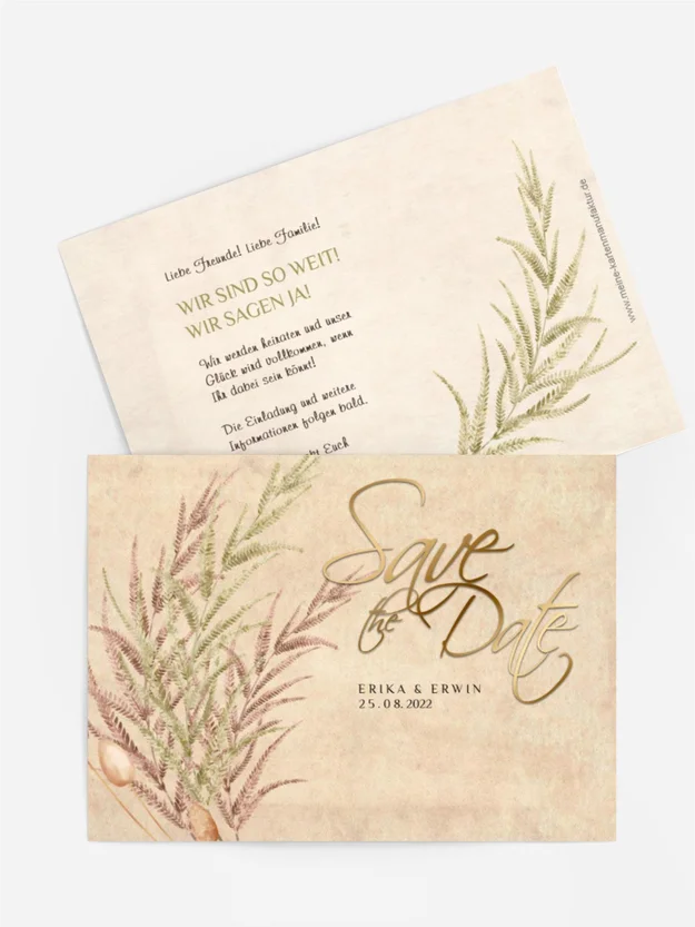 Save-the-Date Karte Liebe Palme