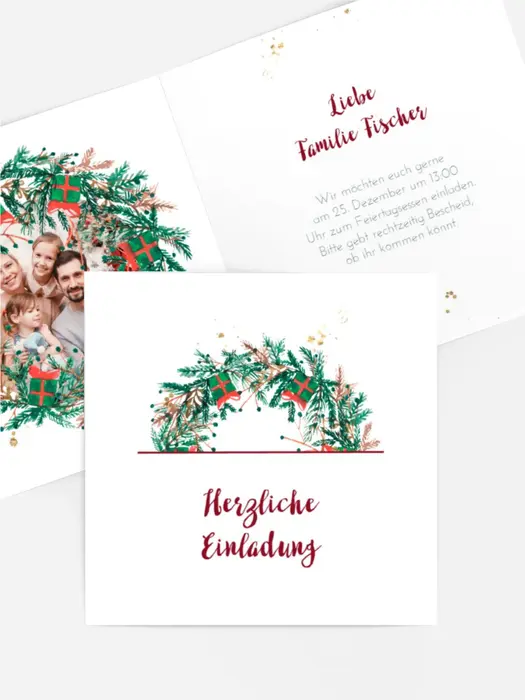 Fotoeinladung Weihnachten  Weihnachtssymbol