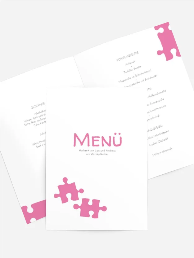 Menükarte Puzzleteile