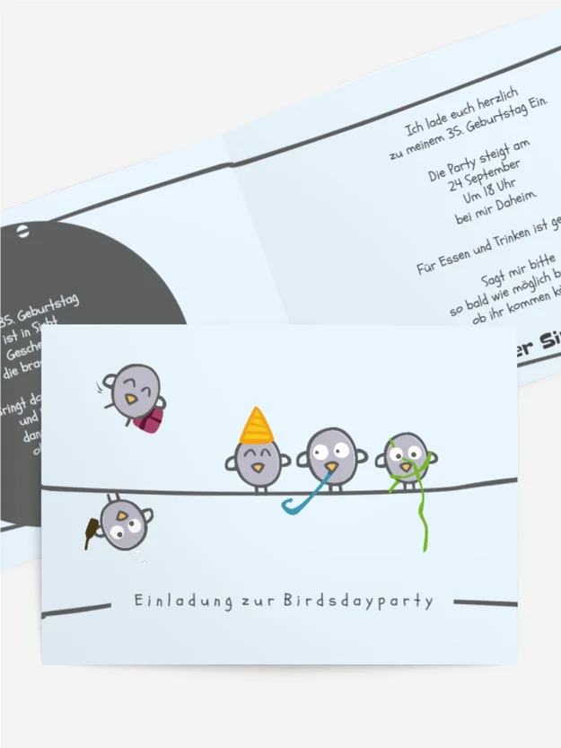 Geburtstagseinladung Vogelparty