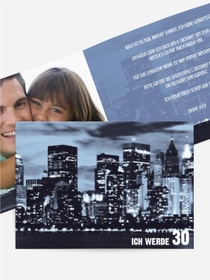Einladungskarte zum Geburtstag Skyline 30 Foto