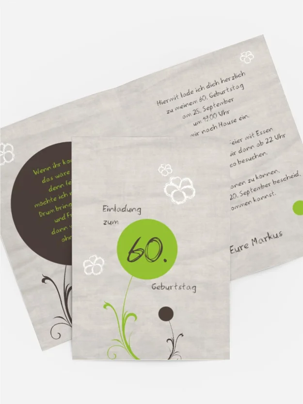 Geburtstagseinladungskarte Fantasyflower 60