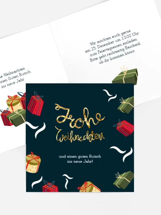 Einladung Weihnachten Schlitten Vom Weihnachtsmann