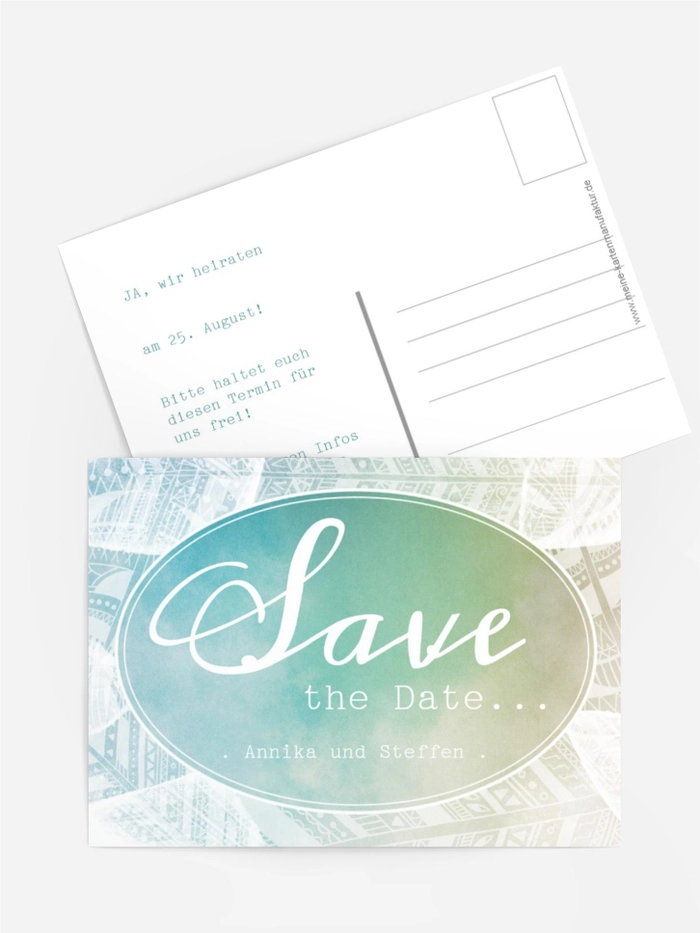 Hochzeit Save the Date Federleicht