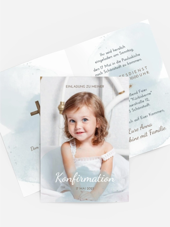 Einladungskarte Konfirmation Goldene Ährchen Einladungskarte Konfirmation Goldene Ährchen
