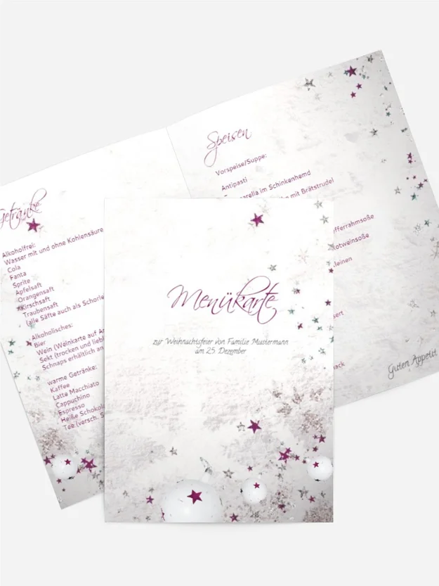 Weihnachten Menükarte Sternenstaub