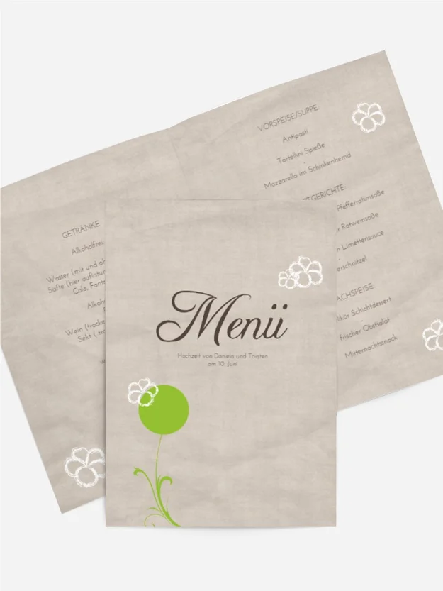 Menükarte Fantasyflower