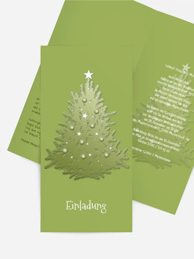 Weihnachtseinladung Geschäftlich geschmückter Baum Weihnachtseinladung Geschäftlich geschmückter Baum