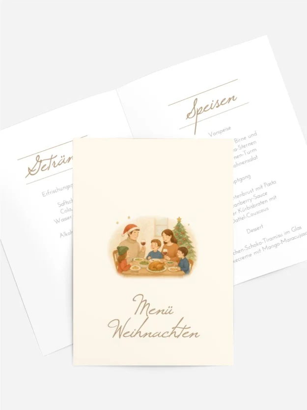 Menükarte Weihnachten Familienspaziergänge