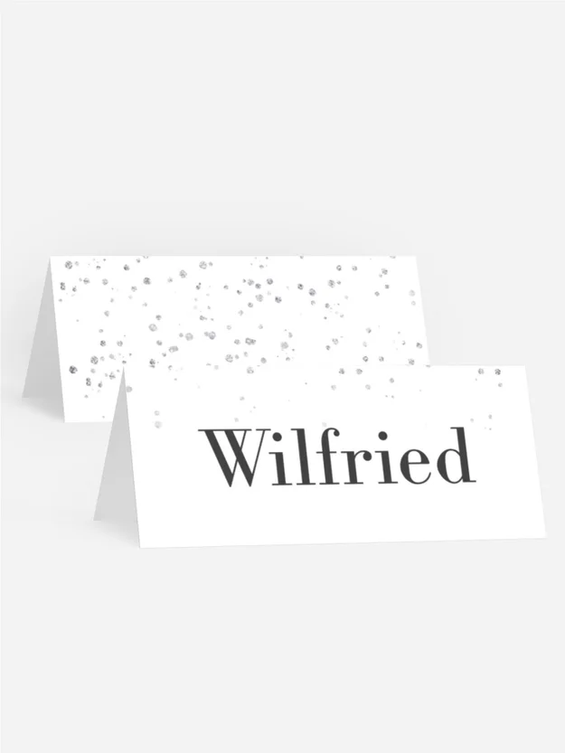 Tischkarte Taufe Silberimprägnierung Tischkarte Taufe Silberimprägnierung