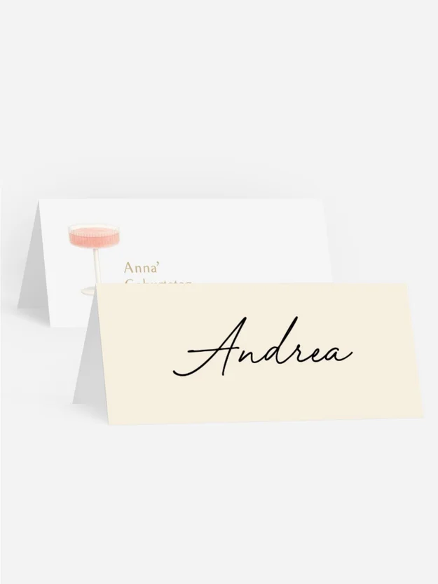 Tischkarte Geburtstag Auf einem dünnen