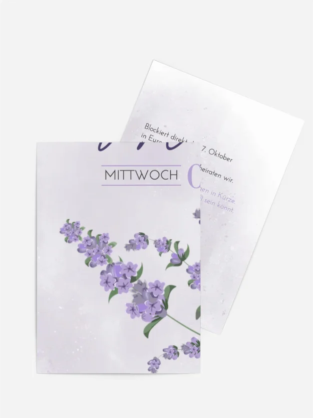 Save the Date Karte lila Schatten Save the Date Karte lila Schatten
