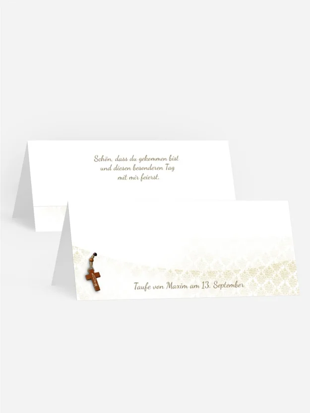 Tischkarte Taufe Ornamentrahmen Tischkarte Taufe Ornamentrahmen