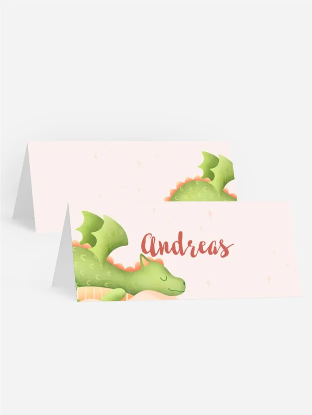 Tischkarte Geburtstag  Schlafender Drache