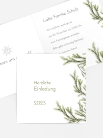 Weihnachtseinladung Tannenzweige