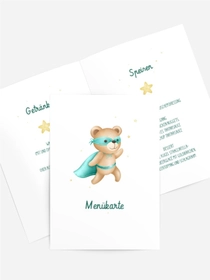 Menükarte Geburtstag Super-Bär