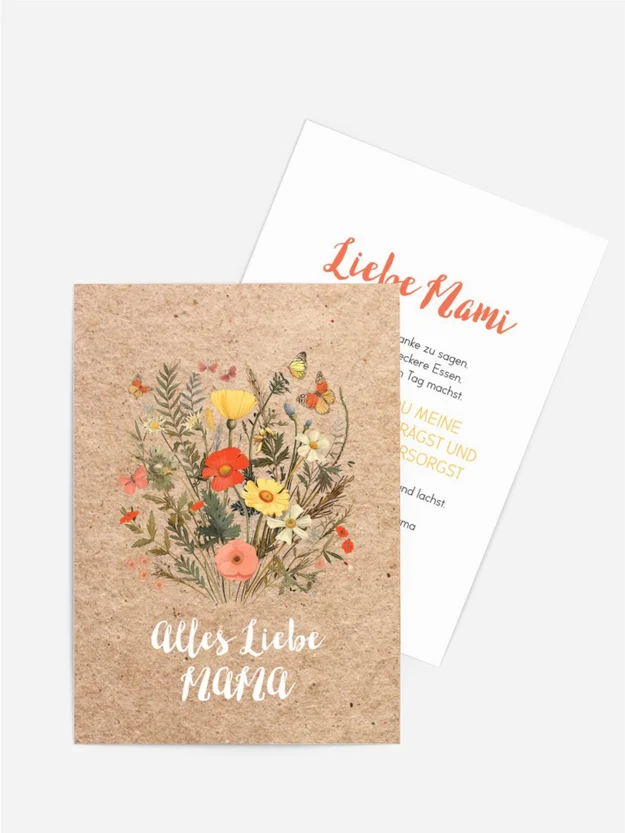 Grußkarte zum Muttertag Sommerstrauß