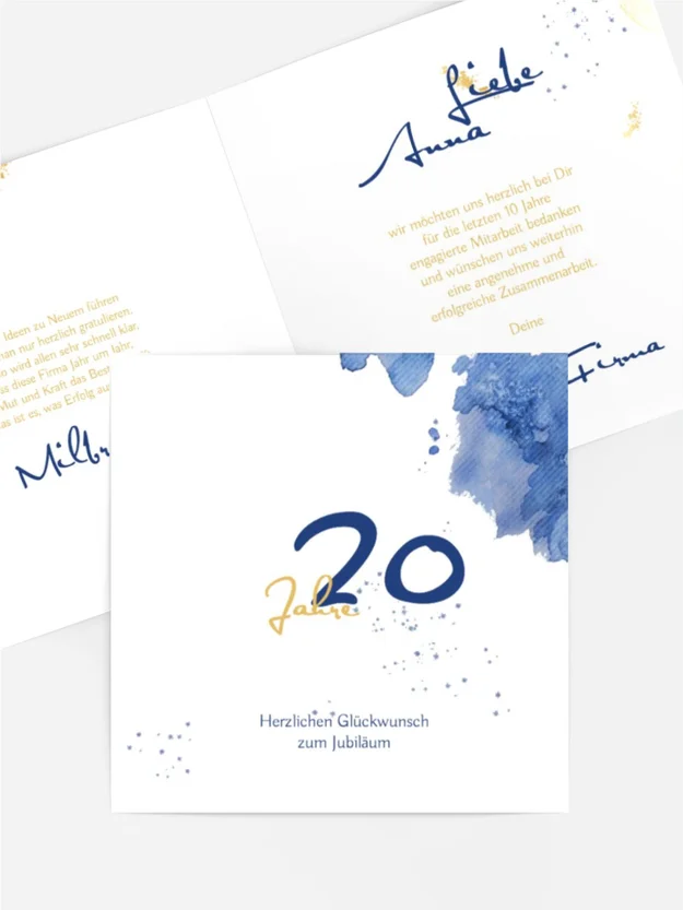 Jubiläumskarten Blauer rauch