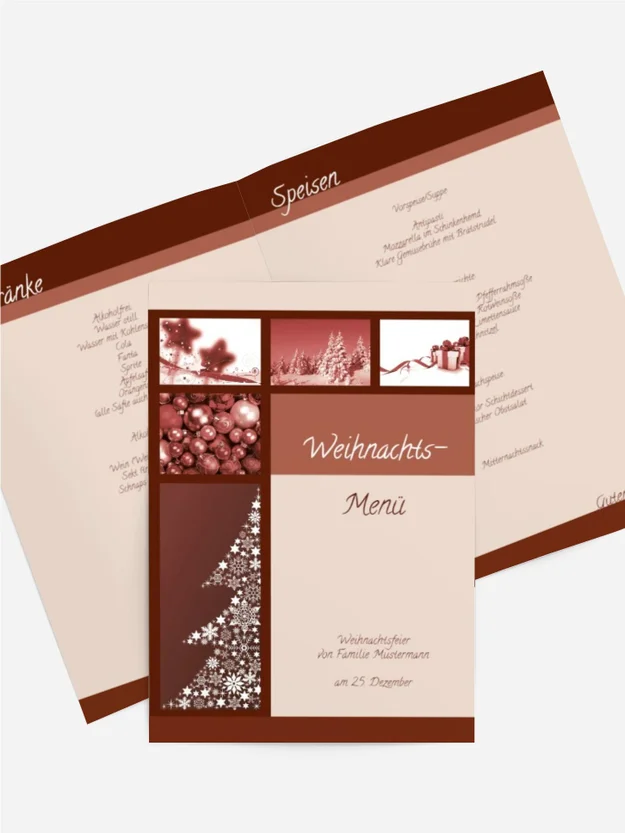 Weihnachtsmenükarte Classic Weihnachtsmenükarte Classic