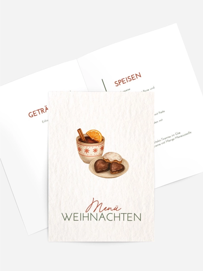 Menükarte Weihnachten Tee für Hunde