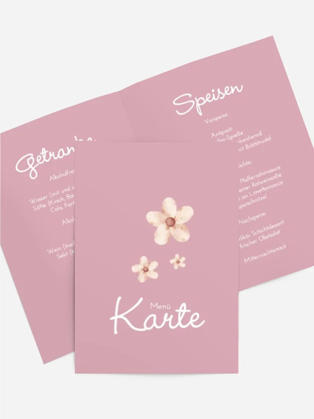 Menükarte Taufe Kleine Puppe