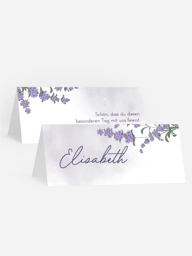 Tischkarte lila Schatten