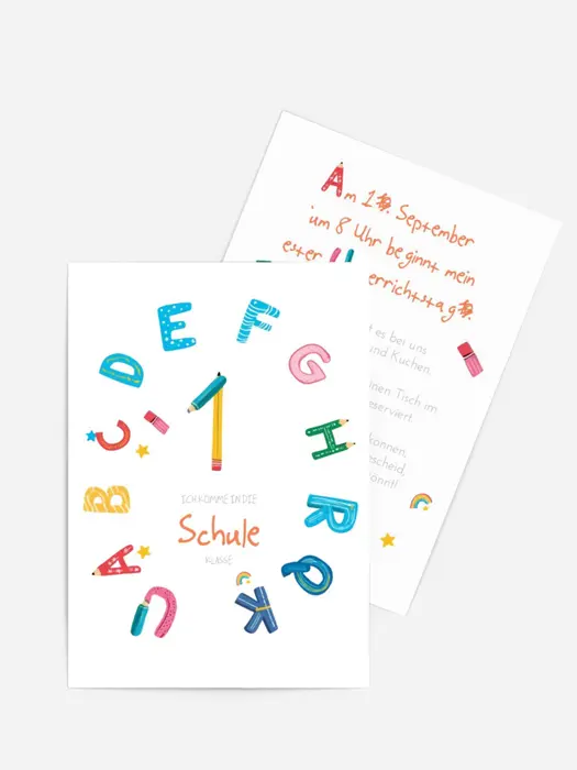 Einladungskarte Einschulung Neue Briefe