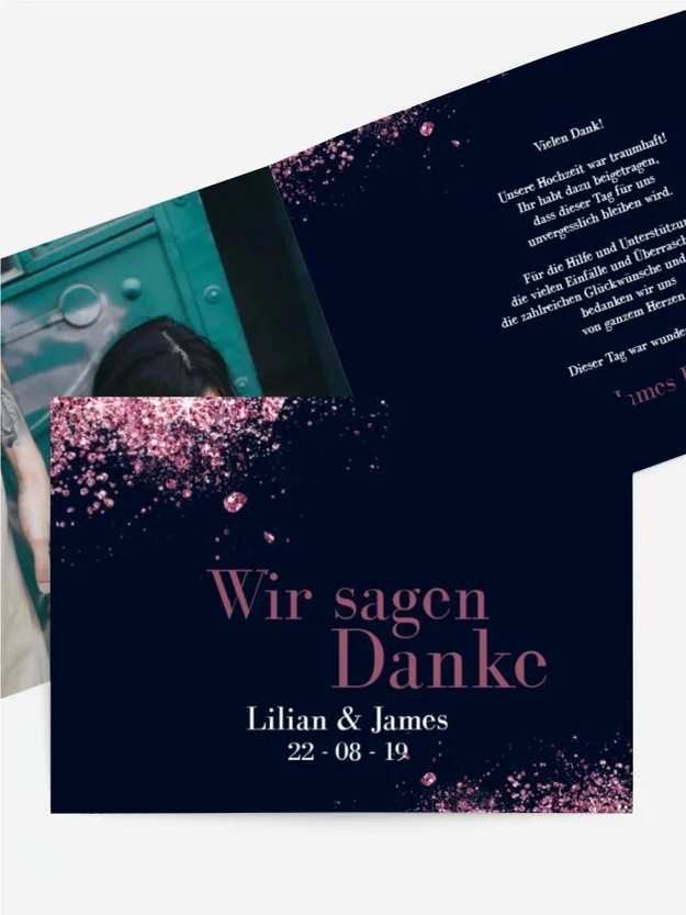 Dankeskarte Hochzeit "Diamantenhimmel"