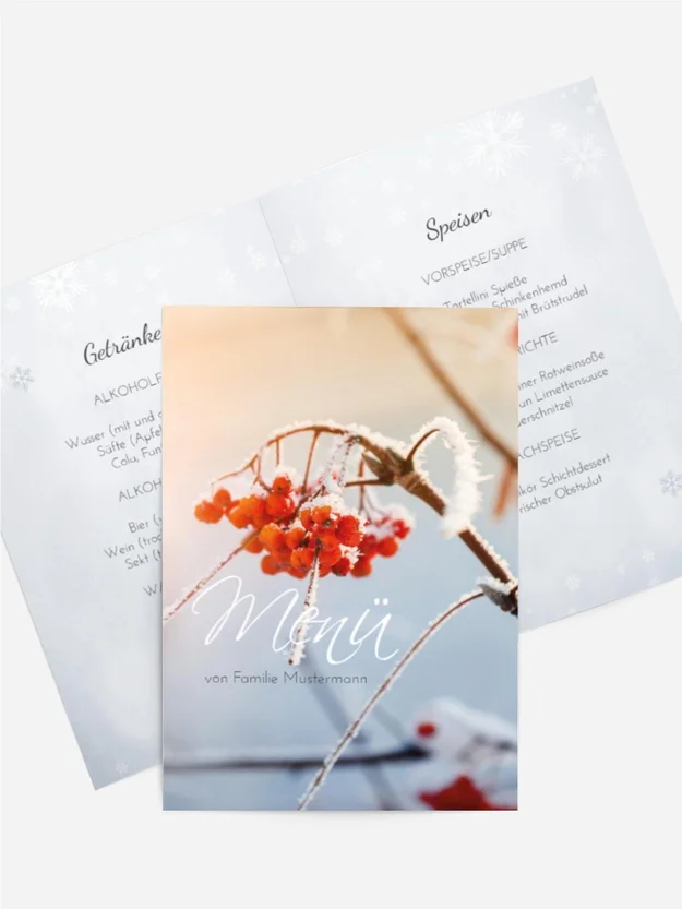 Weihnachtsmenükarte Reif