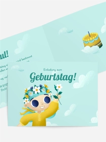 Geburtstagseinladung Glückwunschblume