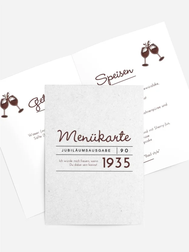 Menükarte Geburtstag Erinnerung