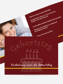 Geburtstagseinladung colour-contrasting 30 Foto