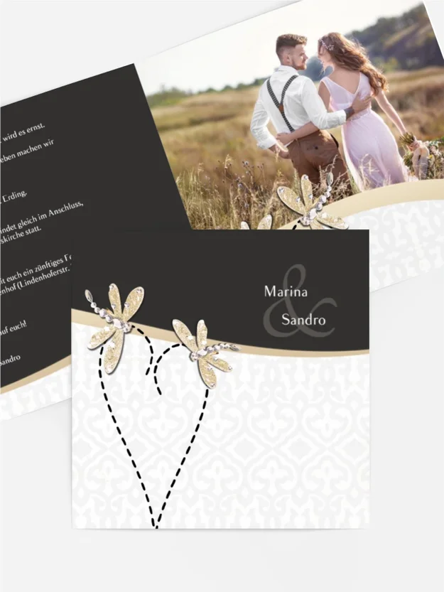 Einladungskarte Hochzeit Unzertrennlich