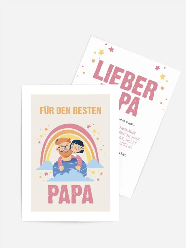 Vatertagskarte Regenbogen des Glücks