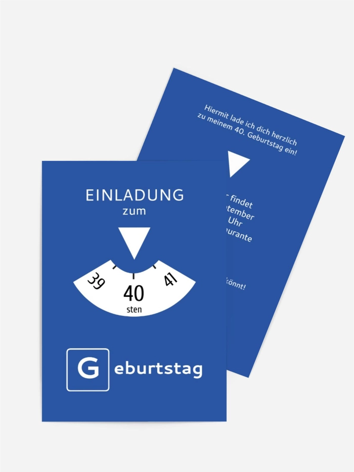 Geburtstagseinladung Parkuhr 40