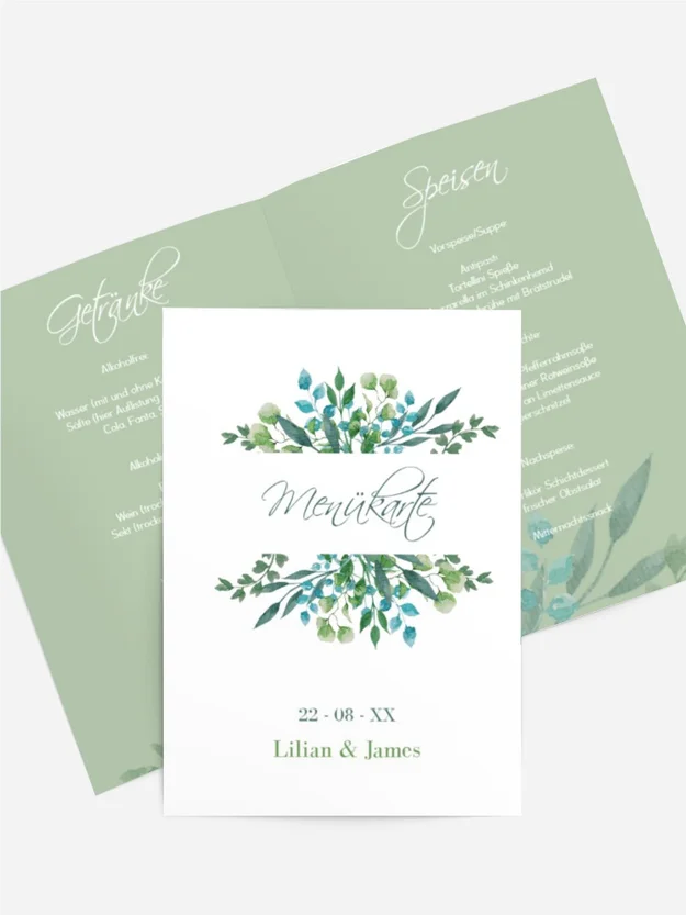 Menükarte Wilde Blumen