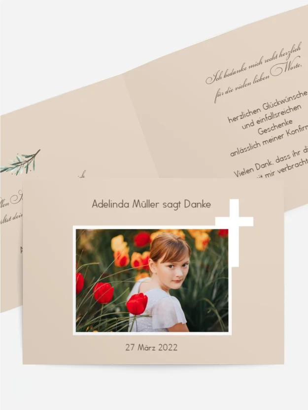 Dankeskarte Konfirmation Hoffnungstaube