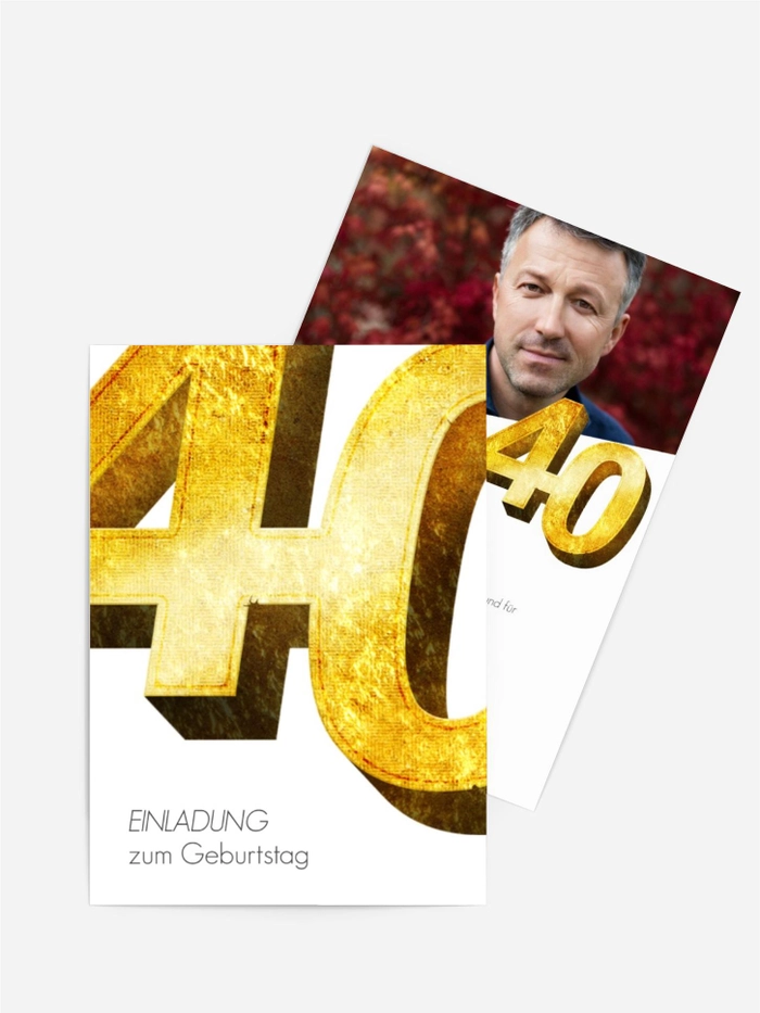 Geburtstagseinladung Die goldene 40 Geburtstagseinladung Die goldene 40