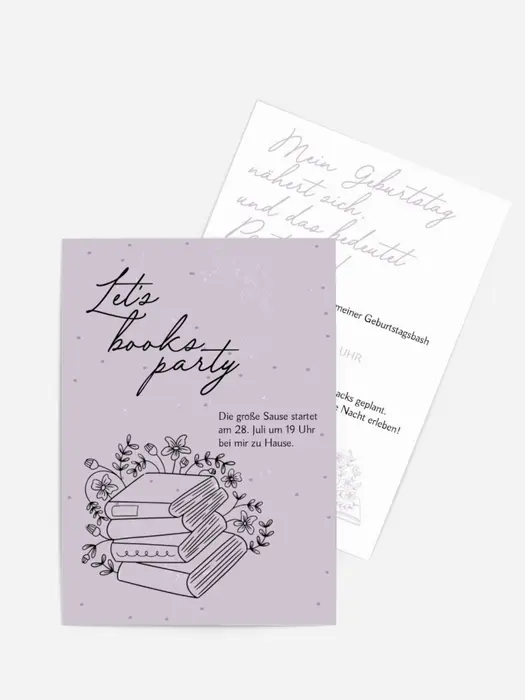 Geburtstagseinladung Buchclub