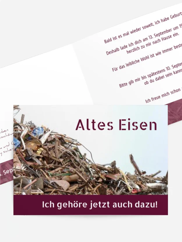 Geburtstagseinladung Altes Eisen