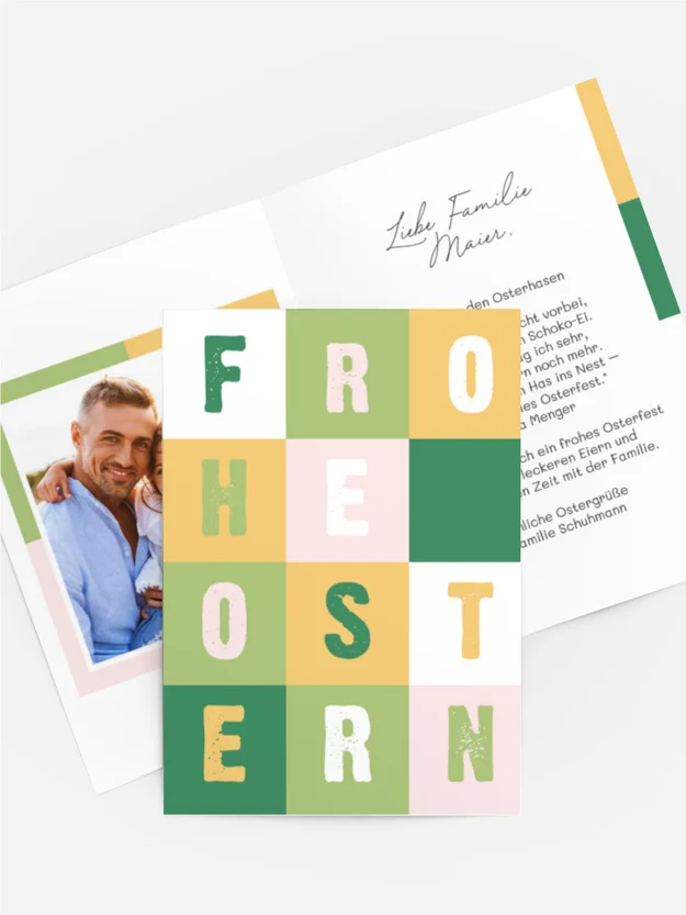 Osterkarte Buchstabennest