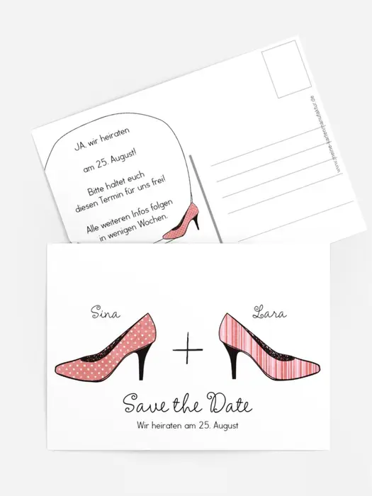 Save the Date Karte High Heels