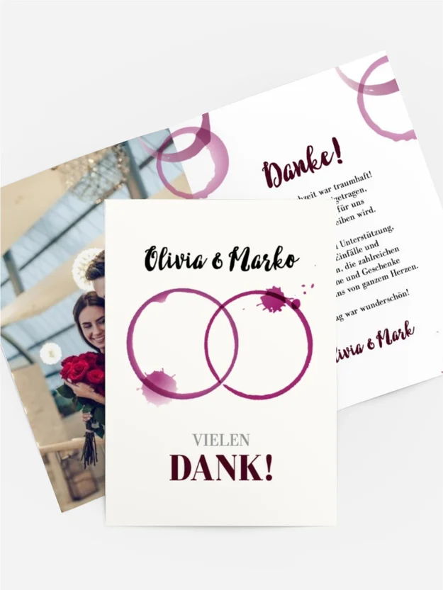 Dankeskarte Zwei Kreise