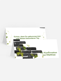 Tischkarte Konfirmation Efeu