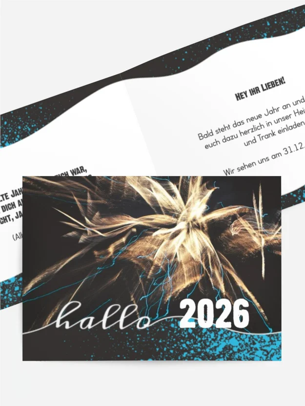 Neujahrskarte Feuerwerk Neujahrskarte Feuerwerk