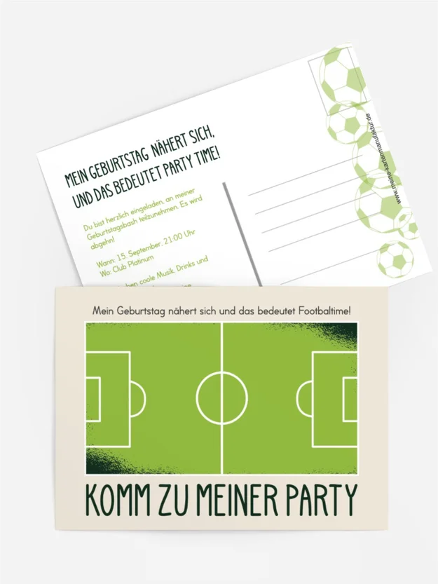 Geburtstagseinladung Fußballplatz