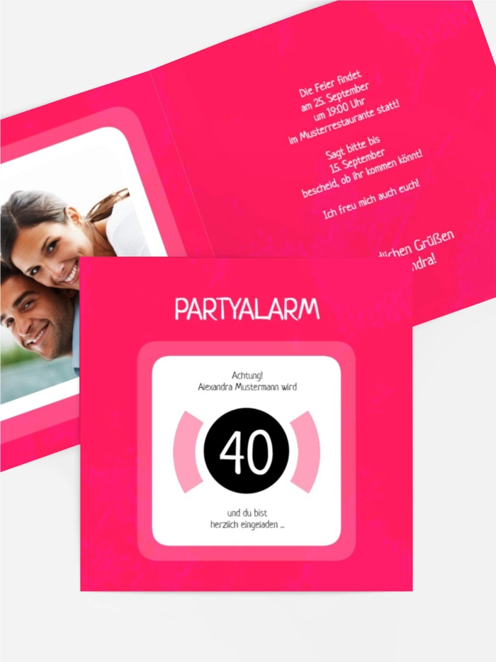 Geburtstagseinladung 40 Partyalarm Foto