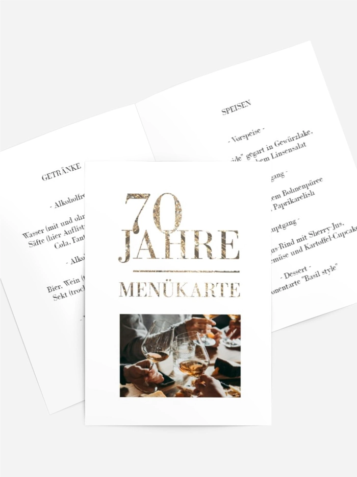 Menükarte Geburtstag Glamour Abend Menükarte Geburtstag Glamour Abend