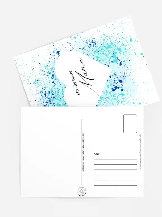 Muttertag blaue Farbspritzer